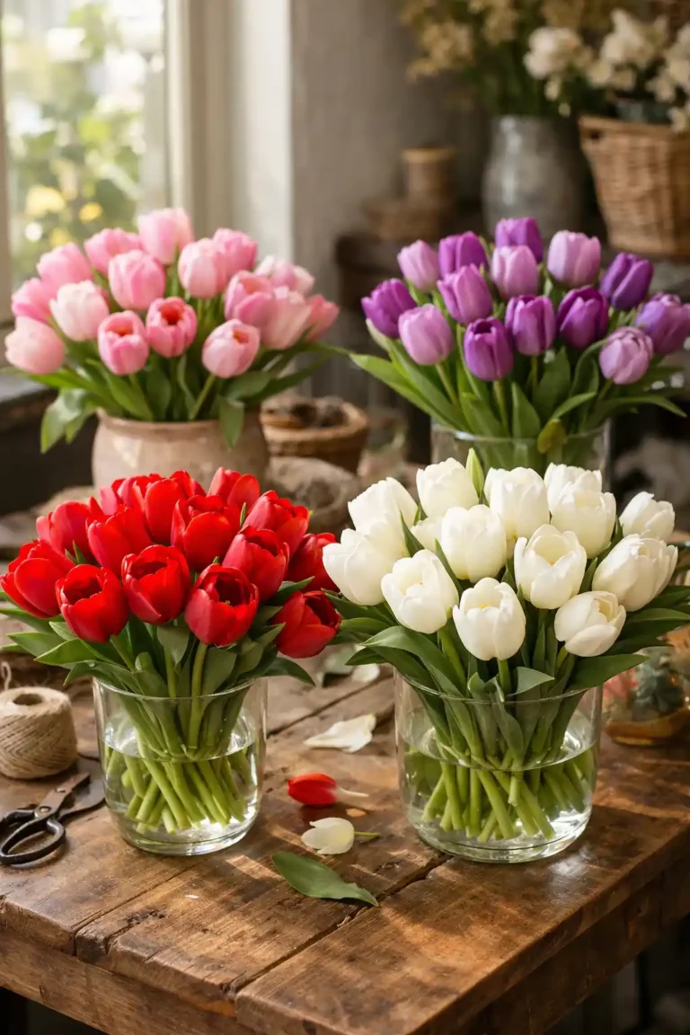 tulipe rouge jaune blanche