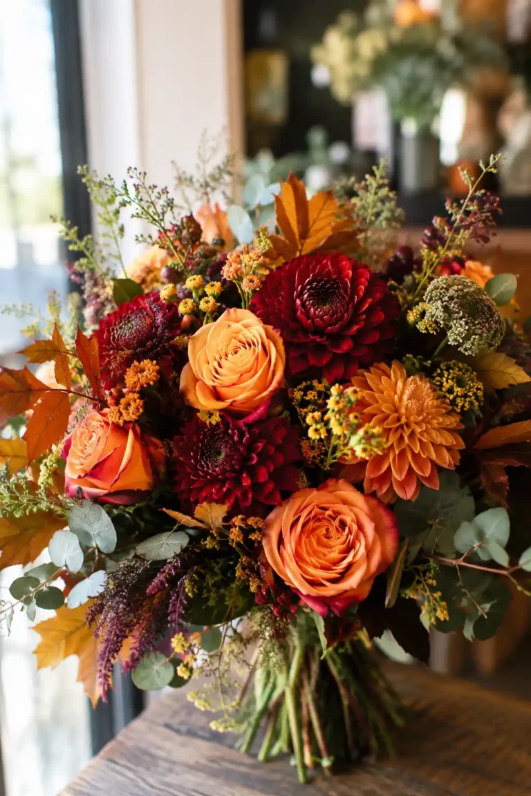 bouquet automne couleurs chaudes